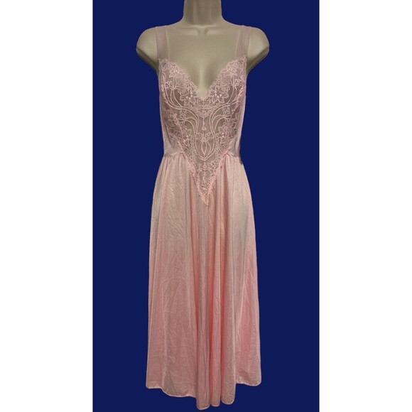 Vintage Olga 91140 Pink Nightgown Sheer Waltz Length size M NEW WITH TAGS